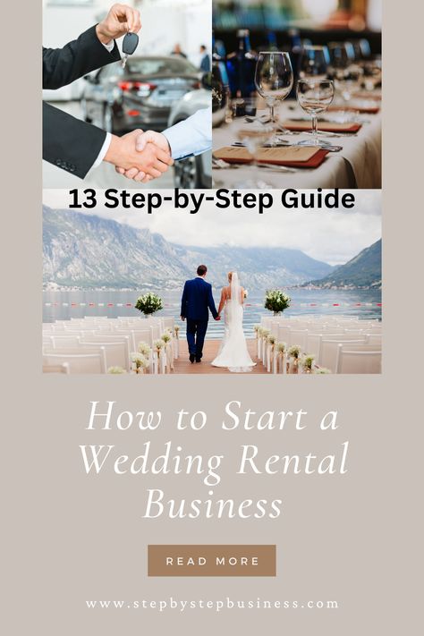 Complete step-by-step guide to starting a wedding rental including costs, profit potential, registering your business and hiring staff. #weddingrentalbusiness Wedding Decorator Business, Wedding Decor Rental Business, Wedding Rental Business, Event Rental Business, Party Rentals Business, Wedding Business Ideas, 2024 Creative, Homestead Wedding, Bar Business