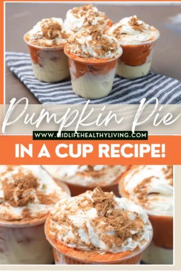 If you want to make pumpkin pie without all the muss and fuss of baking, you have to try out these pumpkin pie in a cup treats! This simple recipe is layered to perfection with all the delicious fall flavors you are craving! Pumpkin Pie In A Cup, Pie In A Cup, Pumpkin Pie Syrup, Gluten Free Pumpkin Pie, Pumpkin Treats, No Bake Pumpkin Pie, Yummy Fall Recipes, Pumpkin Spice Syrup, Pumpkin Spice Coffee