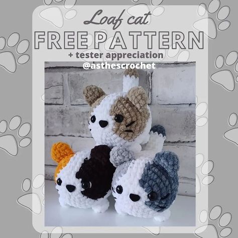 I am very happy to share another free pattern with you. This time, it's a kitten that has recently taken over my Instagram 🙈 I would be… | Instagram Free Cat Amigurumi Crochet Pattern, Crocheted Cats Stuffed Animal, Calico Cat Crochet Pattern, Chonky Cat Crochet Pattern, Mini Loaf Cat Crochet Pattern, Free Cat Loaf Crochet Pattern, Crochet Loaf Cats Pattern Free, Free Loaf Cat Crochet Pattern, Kitten Crochet Pattern Free