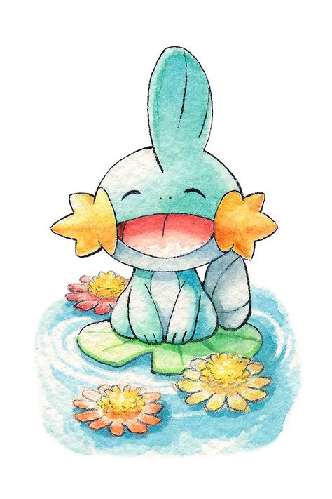 Oliver Hamlin Mudkip Drawing, Mudkip Tattoo, Pokemon Art Cute, Pokemon Art Draw, Pokemon Dex, Pokemon Aesthetic, Cute Pokemon Art, Pokemon Photo, Pokemon Sketch