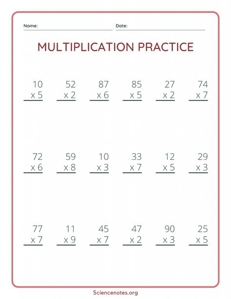 Single Digit Multiplication Worksheets Third Grade Multiplication Worksheets, Third Grade Multiplication, Multiplication Test, Multiplication Practice Worksheets, Multiplication Worksheet, Multi Digit Multiplication, Integers Worksheet, Decimals Worksheets, Free Printable Math Worksheets