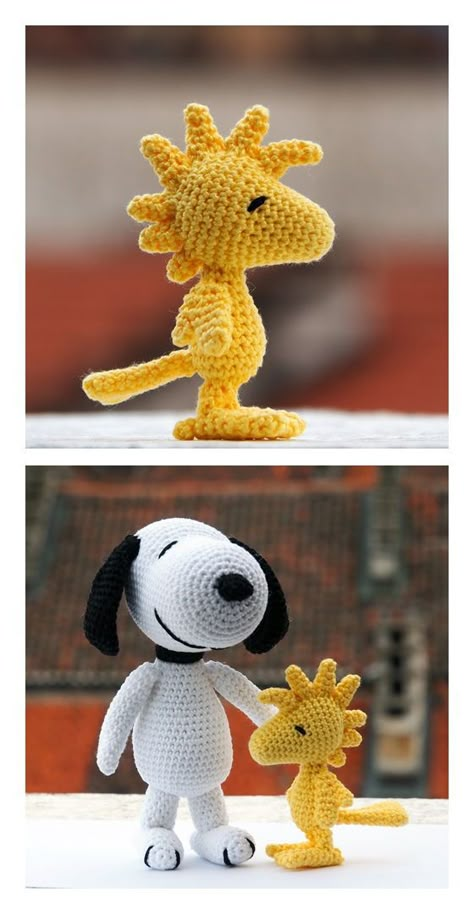 Snoopy And Woodstock Crochet Pattern, Woodstock Amigurumi Free Pattern, Woodstock Crochet Pattern, Crochet Snoopy Free Pattern Amigurumi, Crochet Woodstock Free Pattern, Woodstock Crochet Pattern Free, Crocheted Toys Free Patterns, Crochet Woodstock, Snoopy Crochet Pattern Free