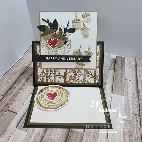 Stampin Up Ringed With Nature, Ringed With Nature, Easel Card Tutorial, Holiday 2022, Nature Card, Club Ideas, Aspen Trees, Easel Cards, Fold Cards