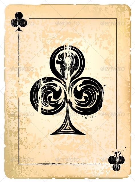 Ace of Clubs by Vecster | GraphicRiver Clubs Tattoo, Playing Card Tattoos, Ace Of Clubs, Club Tattoo, Card Tattoo Designs, Ace Card, Playing Cards Design, Vintage Playing Cards, Card Tattoo