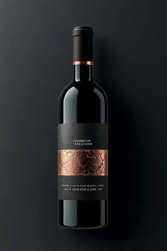 ↑↑↑ Larger size on website 🔸 A bottle of red wine stands against a black background. The bottle is dark with a black label and a Wine Stand, Red Wine Bottle, Metallic Look, Black Label, Dark Red, Black Background, A Black, Black Backgrounds, The Label