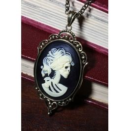 Ivory Skeleton Lady Cameo Necklace Sugar Skull Necklace, Sugar Skull Jewelry, Earrings Goth, Cute Necklaces, Whimsical Accessories, Goth Jewelry, Skull Jewelry, Cameo Necklace, Skull Necklace