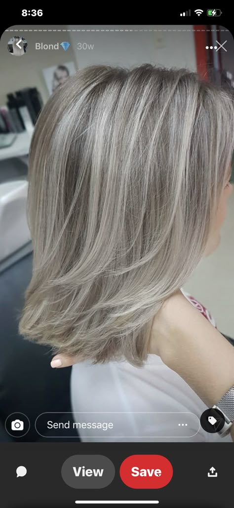 Cool Blonde Highlights With Lowlights, 2024 Haircolor, Grey Blending Highlights Blondes, White Hair With Lowlights, Ash Blonde Hair With Highlights, Blonde Highlights With Lowlights, Ash Blonde Short Hair, Grey Transition, Gray Highlights