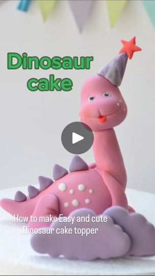 1K views · 211 reactions | Dinosaur cake topper 

#howtomakecaketoppe #dinocake #dinosaurcaketopper #fondantdinosaur #dinocake #gooddinocake #caketoppertutorials | Cake Topper Street/ Easy to follow video tutorials | AndrisMusic · Inspire Everyday Dinosaur Fondant, Dinosaur Cake Topper, Dino Cake, Dinosaur Cake Toppers, Dinosaur Cake, Fondant Icing, 1k Views, Video Tutorials, Cake Ideas