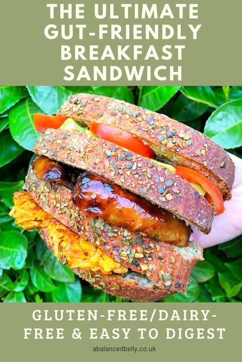 This gut friendly gluten free and dairy free breakfast sandwich is the perfect gluten and dairy free brunch idea and also is great for your digestion and a fantastic source of fibre. Gluten And Dairy Free Brunch, Dairy Free Brunch, Gluten Free Dairy Free Breakfast, Dairy Free Breakfast, Ibs Friendly Food, Breakfast Meals, Gluten And Dairy Free, Spoonie Life, Sweet Potato Hash