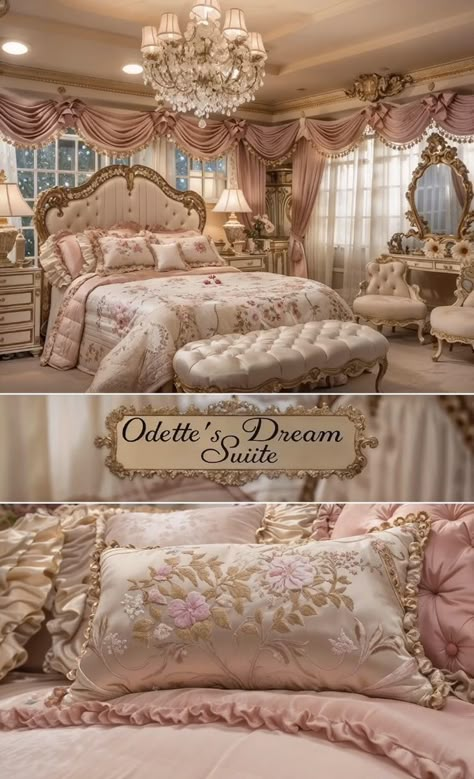 Royal Inspired Bedroom, Princess Room Ideas For Women, Princess Room Royal, Girly Pink Bedroom, Beauty Bedroom, Royal Bedroom, Pastel Bedroom, Luxe Bedroom, Victorian Bedroom