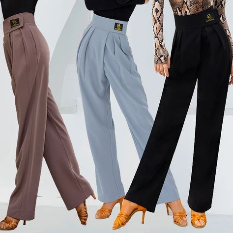 Ballroom Practice Wear, Standard Dance, Tap Dancing, Latin Ballroom Dresses, Ballroom Dance Latin, Practice Wear, Dance Training, High Waist Trousers, Dance Pants