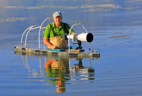 Roger Trentham being the model in my floating blin... Duck Boat Blinds, Blind Mans Bluff Game, Floating Duck Blind, Hunting Ground Blinds, Duck Blind, Duck Hunting, Dream Job, Bird Photography, Wildlife Photography