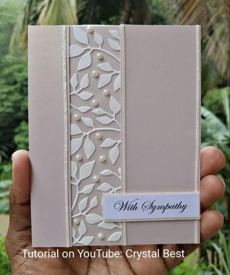 Stampin Up Sympathy Cards, Designer Paper Cards, With Sympathy, Sympathy Cards Handmade, Condolence Card, Leaf Cards, Hand Made Greeting Cards, Designer Paper, Elegant Cards