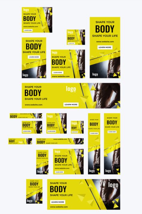 ad, banner, fitness, Gym, graphic, design, fit, AdWords, google ad Google Ads Banner, Google Banner Ads, Adwords Banner, Ad Text, Logo Shapes, Life Logo, Banner Sizes, Google Adwords, Google Ads