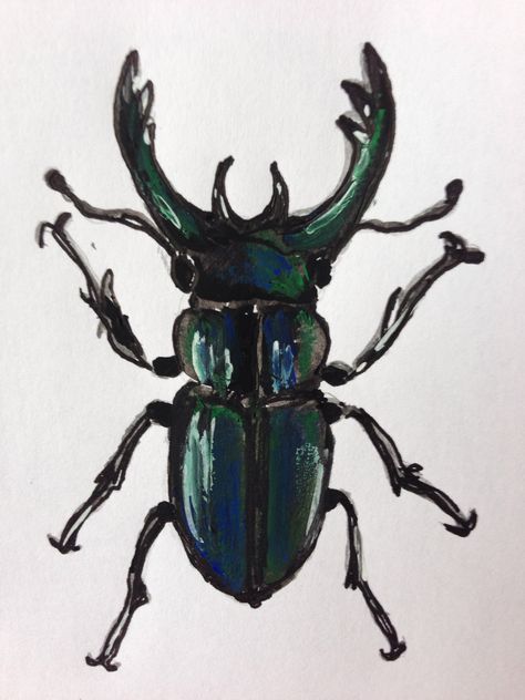 Beetle Drawing, Snake Drawing, Stag Beetle, Paper Bead Jewelry, Drawing Tutorial Easy, Drawing For Kids, Drawing Tutorial, Easy Drawings, Insects