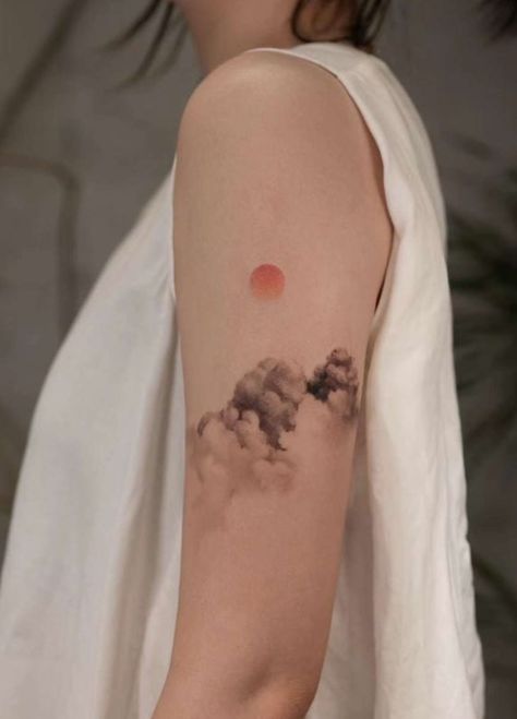 11+ Amazing Cloud Tattoos (A Complete Guide!) - artfulinkdesigns.com Luke Aesthetic, Black Cloud Tattoo, Types Of Cloud, Japanese Cloud Tattoo, Cloud Tattoos, Cloud Tattoo Design, Aa Tattoos, Storm Tattoo, Cloud Tattoo