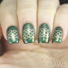 Celtic Nails, St Patricks Nail Designs, Nail Ideas Prom, Saint Patrick Nail, Ongles Design, Sns Nails Designs, St Patrick's Day Nails, Sns Nails Colors, St Patricks Day Nails