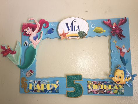 LITTLE mermaid photobooth frame Mermaid Photobooth, Photobooth Frame, Ariel Birthday Party, Mermaid Birthday Party Invitations, Birthday Decorations At Home, Mermaid Birthday Party Decorations, Ariel Birthday, Backdrop Frame, Happy Birthday Frame