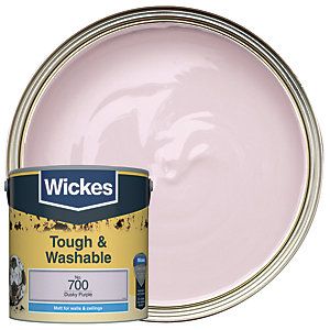 Wickes Tough & Washable Matt Emulsion Paint - No. 700 Dusky Purple 2.5L Dusky Purple, Washable Paint, Diy And Home Improvement, Earl Gray, Paint Colours, Chalk White, Painted Ceiling, Earl Grey, Bedroom Paint