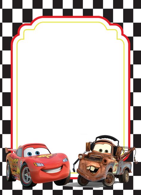 venha se divertir no meu aniversário. Disney Cars Birthday Invitations, Car Birthday Invitations Free, برق بنزين, Cars Movie Characters, Cars Invitation, Birthday Banner Template, Disney Frames, Disney Cars Party, Cars Birthday Invitations