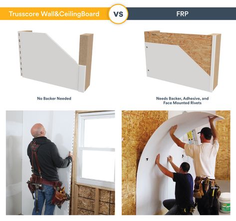 PVC Wall Paneling vs. FRP - Trusscore Deck Wall, Large Floral Arrangements, Pvc Wall Panels, Pvc Panels, Commercial Construction, Pvc Wall, Ceiling Panels, Slat Wall, Space Saving Storage