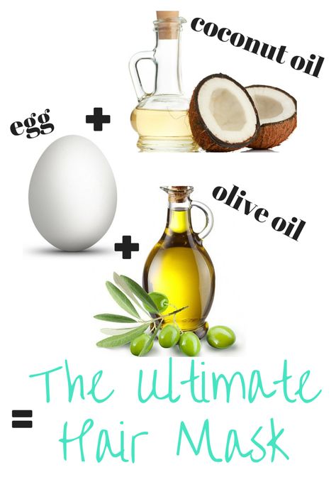 The Ultimate hair mask for super soft, shiny, voluminous, healthy, strong, and LONG hair!    1-2 Eggs 1-2 tblsp Coconut Oil 1-2 tblsp Olive Oil   Read on... Ultimate Hair Mask, Diy Hair Masks, Coconut Oil Hair Mask, Diy Hair Mask, Coconut Oil Hair, Hair Remedies, Natural Diy, Hair Repair, Hair Care Tips