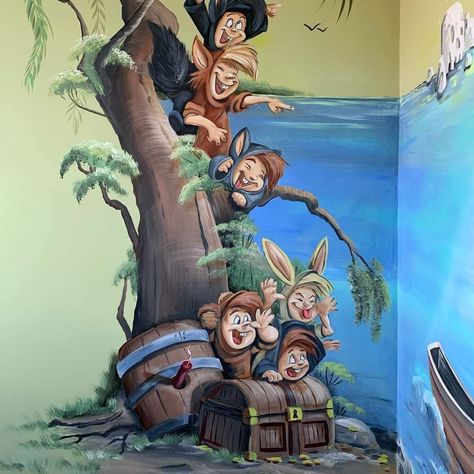 Peter Pan Wall Art, Peter Pan Bedroom Ideas, Neverland Playroom, Neverland Room, Peter Pan Bedroom, Disney Bedroom, Neverland Nursery, Peter Pan Nursery, Baby Wishes