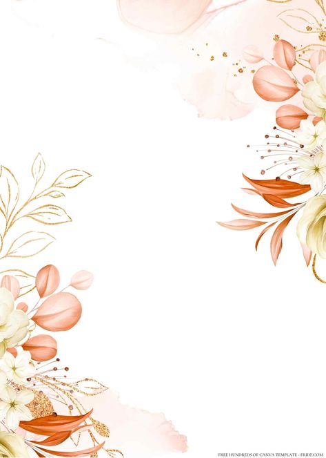 Peach Floral Background, Peach Template, Floral Background Hd, Peach Wedding Theme, Pink Floral Background, Peach Wedding Invitations, Color Melon, Flower Background Design, Wedding Invitation Background