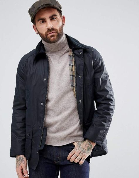 Barbour Ashby Wax Jacket Navy, handsome man wearing a cool hat and jacket #mensfashion #mensstyle #style #fashion Barbour Jacket Outfit, Barbour Ashby, Barbour Wax Jacket, Barbour Style, Country Attire, Wax Jacket, Barbour Mens, Barbour Jacket, Mens Outfit Inspiration