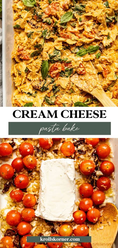 Cream Cheese Pasta Bake, Baked Pasta Recipes Easy, Noodles And Sauce, Easy Weeknight Pasta, Baked Chicken Pasta Recipes, Cheese Pasta Bake, Pasta Bake Easy, Weeknight Pasta, Cream Cheese Pasta