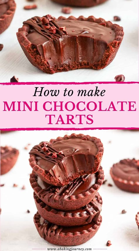 Christmas Mini Tarts, Tart Cups Recipe, Mini Chocolate Tarts Recipe, Dessert For Party, Chocolate Tartlets, Chocolate Tarts Mini, Mini Tart Recipes, Chocolate Tarts Recipe, Holiday Dessert Table