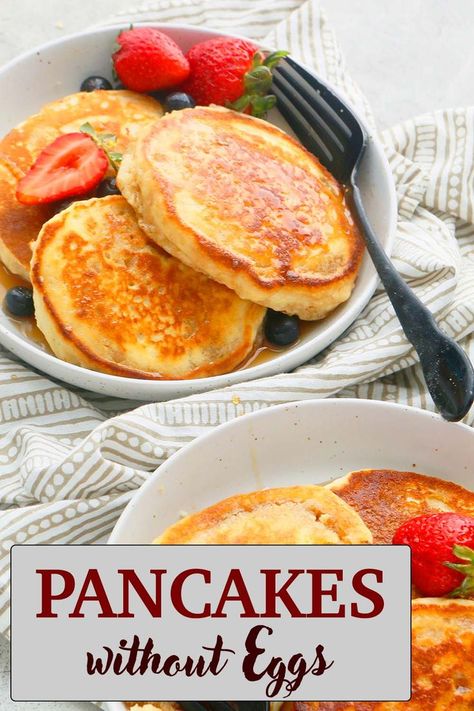 No Eggs Pancakes, Pancakes No Buttermilk, Pancakes No Eggs, Scratch Pancake Recipe, Pancake Recipe Without Eggs, Pancakes Without Eggs, Eggless Pancake Recipe, Eggless Pancakes, Homemade Buttermilk Pancakes