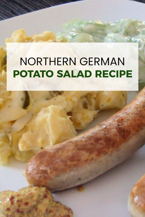 Get ready to set your taste buds ablaze with Oma's easy German potato salad! This dish brings the party, no matter if served hot, warm, or cold! In just 30 minutes, you can impress your guests with a tasty side that perfectly complements bratwurst — it's a non-negotiable! Get mixing and share the fun; your family will be questioning why they ever ate store-bought. Weekend BBQ? Potato salad to the rescue! Easy peasy German squeezy. Your new favorite side dish awaits! Cold German Potato Salad, Easy German Potato Salad, Bbq Potato Salad, Easy Potato Salad Recipe, Quick Party Food, German Salads, Summer Bbq Side Dishes, German Potato Salad Recipe, Bbq Potatoes