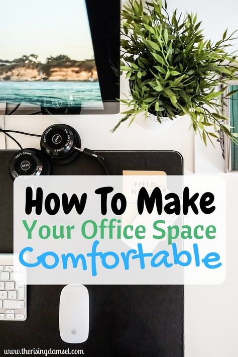 How to make your office space more comfortable. The Rising Damsel #office #comfort #girlboss #homeoffice #decor #diy #work #hr #recruiter Cubicle Decor Ideas, Productive Office, Comfortable Workspace, Workspace Ideas, Cubicle Decor, Career Success, Family Entertainment, Family Health, Work From Home Moms