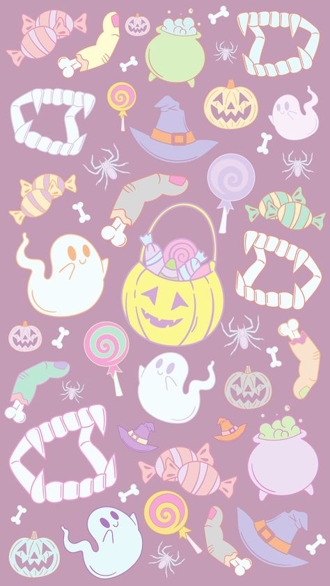 Cute, fun pastel halloween phone wallpaper. Neon Pastel Wallpaper, Pastel Halloween Aesthetic Wallpaper, Savings Wallpaper, Pastel Halloween Wallpaper Iphone, Pastel Halloween Background, Halloween Wallpaper Pastel, Halloween Nails Pastel, Halloween Kawaii Wallpaper, Halloween Patterns Wallpaper