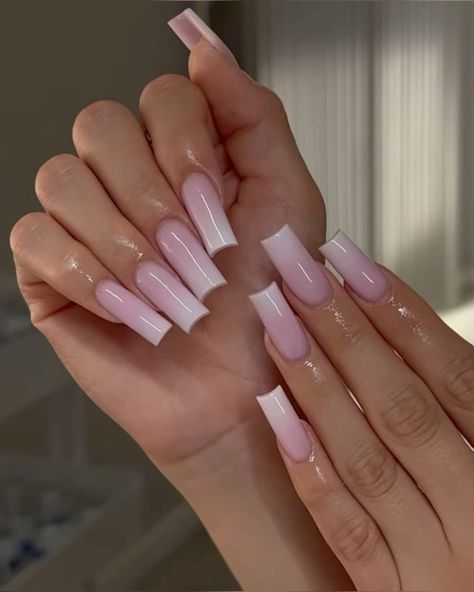 Pink And White Nails, Fake Nails Long, Nagel Tips, Short Square Acrylic Nails, Bling Acrylic Nails, Pink Acrylic Nails, Girls Nails, Square Acrylic Nails, Fire Nails