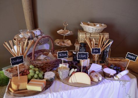 Wedding Food Truck Receptions, Cheese Table Wedding, Food Truck Reception, Cheese Platter Wedding, Cheese Board Wedding, Wedding Food Table, Reception Buffet, Rustic Wedding Foods, Cheese Wedding Cake