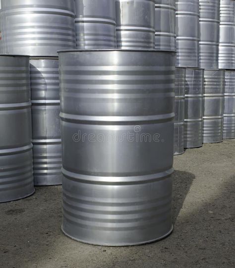 Metal barrels for petroleum products, one in the front and many barrels in the background stock image Metal Barrel, Image Background, Vector Cartoon, Barrel, Stock Images