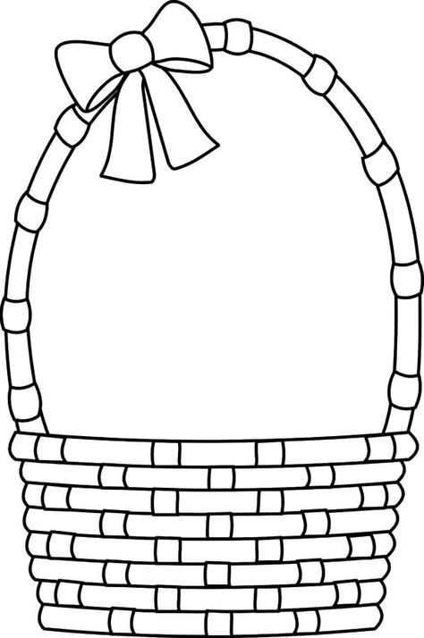 Basket Coloring Page, Fruit Basket Drawing, Outline Pictures, Apple Basket, Easy Flower Drawings, Pages To Color, Basket Drawing, Apple Baskets, Easter Egg Basket