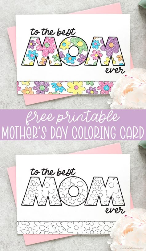 Free Printable Mother's Day Coloring Card | artsy-fartsy mama Mothers Day Cards Printable, Mothers Day Coloring Cards, Mothers Day Crafts Preschool, Mother's Day Crafts For Kids, Mothers Day Cards Craft, Mothers Day Card Template, Easy Mother's Day Crafts, Diy Mother's Day Crafts, Mother's Day Printables