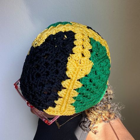 Jamaica inspired crochet hat commission sample to finish 🇯🇲 Crochet Things, Crochet Inspo, July 31, Crochet Art, Crochet Hat, Crochet Designs, Diy Fashion, Jamaica, Crochet Projects