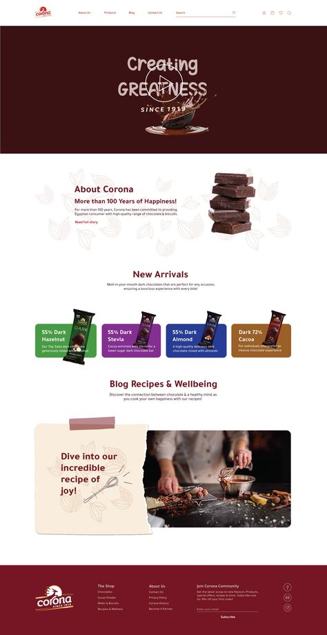 Corona Chocolate Website Redesign :: Behance Chocolate Website Design, Chocolate Website, Chocolate Biscuits, Website Redesign, Website Banner, Adobe After Effects, Interaction Design, Adobe Indesign, Interactive Design