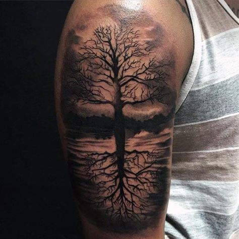 100 Tree Of Life Tattoo Designs For Men - Manly Ink Ideas Tree Tattoo Arm, Tree Sleeve, Tree Tattoo Men, Tattoo Tree, Family Tree Tattoo, Forest Tattoos, Tree Tattoo Designs, Tattoos Geometric, Tree Of Life Tattoo