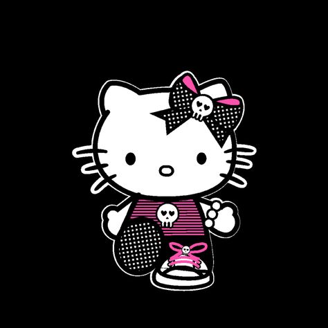 Pfp Gangsta, Hello Kitty Wallpaper Black, Gangsta Hello Kitty, Hello Kitty Painting, Hello Kitty Tattoo, Kitty Tattoo, Kitty Painting, Kitty Aesthetic, Kitty Nails