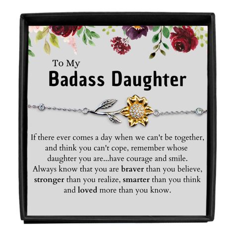 (Ad) Daughter Gift From Mom and Dad, To My Badass Daughter Bracelet, 925 Sterling Silver, Daughter Bracelet Birthday Graduation Christmas Gift Set (As an Amazon Associate I earn from qualifying purchases) #jewelryforgraduation Gifts For Daughter From Dad, Cant Be Together, Christmas Gift Sets, Stronger Than You, Daughter Gifts, Mom And Dad, Sterling Silver Bracelets, Special Gifts, Gift Set