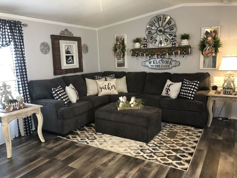 Single Wide Remodel, Farmhouse Wall Decor Living Room, Living Room Paint Color Ideas, Living Room Paint Color, Mobile Home Makeovers, Mobile Home Renovations, Living Room Wall Decor Ideas, Manufactured Home Remodel, Room Wall Decor Ideas