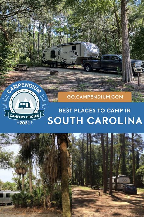 North Carolina Camping, Visit South Carolina, Luxury Rv Resorts, Beautiful Camping, Coastal South Carolina, South Carolina Vacation, South Carolina Travel, Rv Motorhomes, North Carolina Beaches