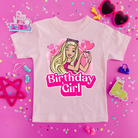 Barbie Birthday Shirt, Unique Birthday, Birthday Girl Shirt, Theme Birthday, Girl Shirt, Girl T Shirt, Happy Mail, 5th Birthday