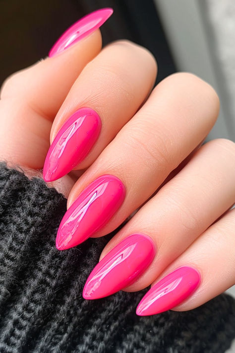 31 Gorgeous Pink Nails That Are Pink Perfection Pink Almond Nail Ideas, Pink Almond Nails, Almond Nail Ideas, Monochromatic Pink, Almond Nails Pink, Baby Pink Nails, Pink Manicure, Hot Pink Nails, Pink Nail Art