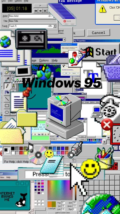 #windows95 Kidcore Wallpaper, 4k Gaming Wallpaper, Retro Games Poster, Next Wallpaper, Windows 95, Vaporwave Art, Windows Wallpaper, Cartoon Artwork, Wallpaper Iphone Neon